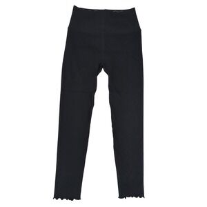 Spiritual Gangster Leggings XS/S Black Ribbed High Waist‎ Lettuce Hem Yoga Pants